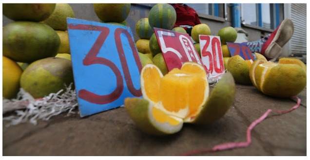 Price tags of different products in Kenya market